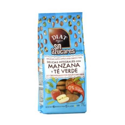 Biscotti Integrali Con Mela e Tè Verde Vegan Senza Zucchero 175g Diat-Radisson