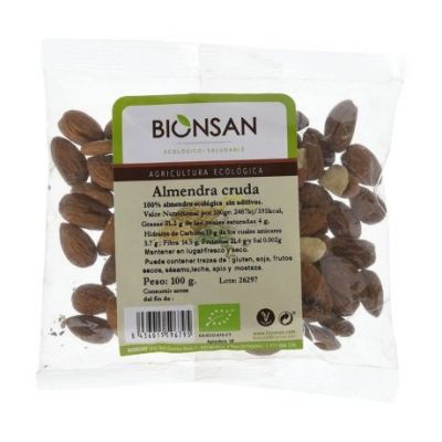 Almendra Cruda con Piel Bio 100g Bionsan
