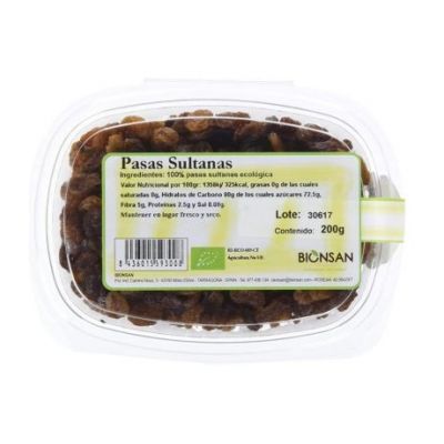 Organic Sultanas Raisins 200g Bionsan