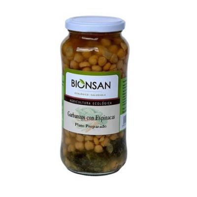 Cooked Chickpeas with Spinach Eco 540g Bionsan
