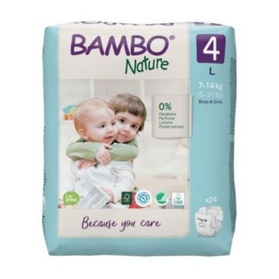 Pannolini Taglia 4-L da 7 a 14 kg Eco 24 Bambo