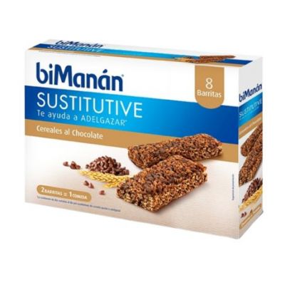 Getreideersatzriegel mit Schokoladenstückchen 8 Bimanan-Riegel