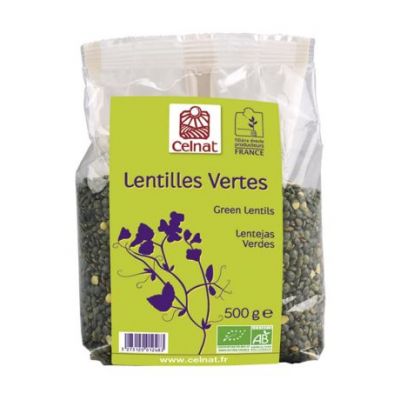 Organic Green Lentils 500g Celnat
