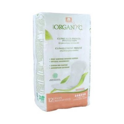 Compressa postpartum 100 cotone vegano 12 unità Organyc