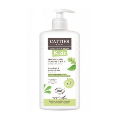 Kids Apple Organic Vegan Shampoo and Shower Gel 500ml Cattier