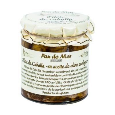 Mackerel Fillets in Olive Oil Gluten Free Eco 220g Pan Do Mar