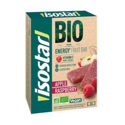 Energy Fruit Bar Apple Raspberry Eco Vegan 4 sachets x 25g Isostar