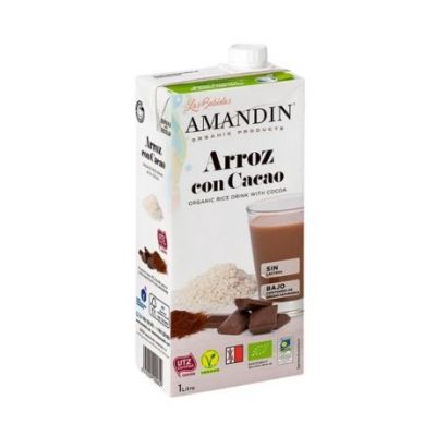 Bebida Vegetal de Arroz y Cacao SinGluten Eco Vegan 6x1L Amandin