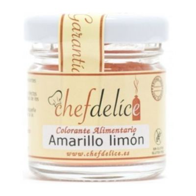 Colorante Amarillo Limon Polvo SinGluten Vegan 20g Chefdelice