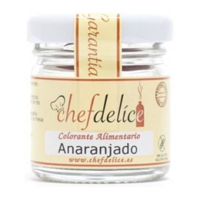 Colorante Anaranjado Polvo SinGluten Vegan 20g Chefdelice