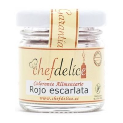 Colorante Rojo Escarlata Polvo SinGluten 20g Chefdelice