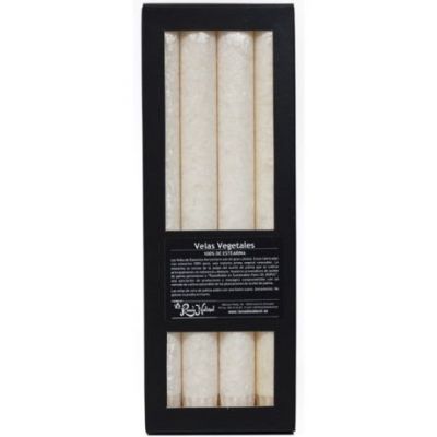 Bougeoir en cire végétale blanche 4 unités Kerzenfarm