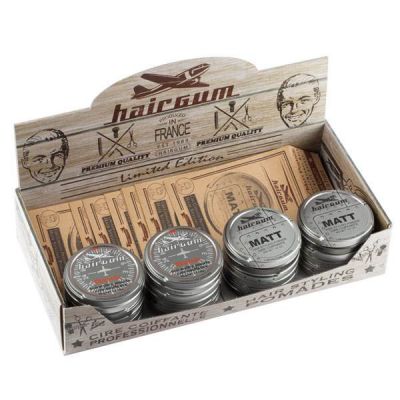 DISPLAY OF 12 HAIRGUM WAXES LIMITED SERIES