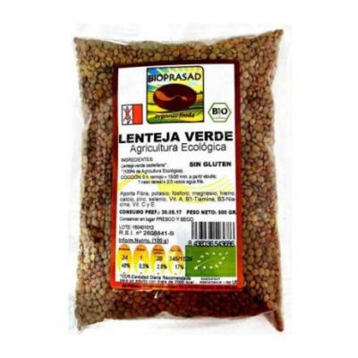 Organic Gluten-Free Green Lentils 500g Bioprasad