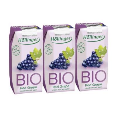 Vegan Bio Red Grape Juice 3x200ml Hollinger