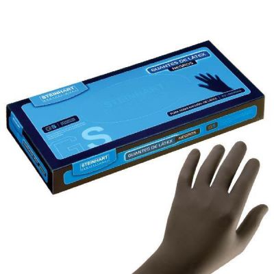 GUANTES LATEX NEGROS, GRANDES (25 unidades)