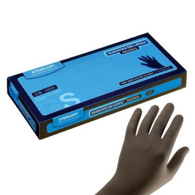 GUANTES LATEX NEGROS, MEDIANOS (25 unidades)