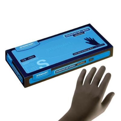 BLACK LATEX GLOVES, SMALL (25 units)
