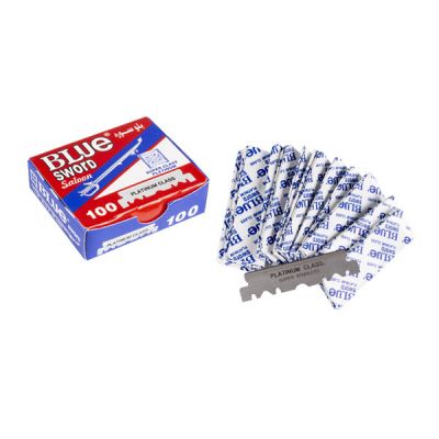 FEUILLES D'ÉPÉE PLATINE SPLIT BLEU boîte 100 U.