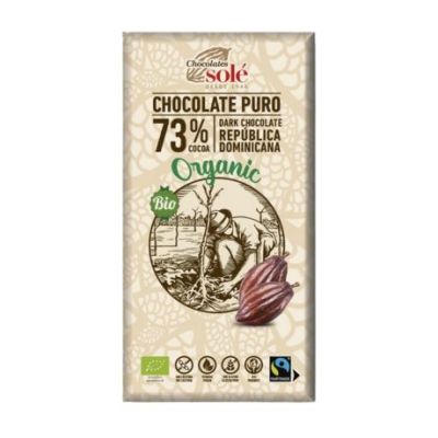 Chocolate Negro 73 SinGluten Bio Vegan 100g Chocolates Sole