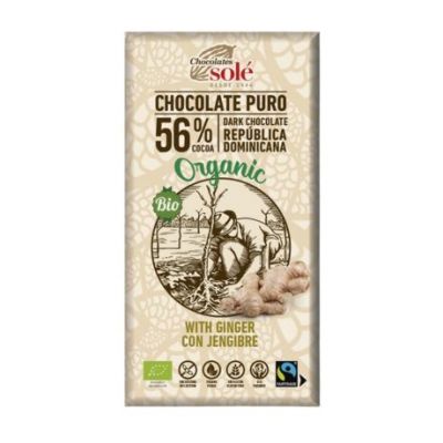 Chocolate Negro Jengibre SinGluten Bio Vegan 100g Chocolates Sole