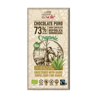 Chocolate Negro 73 con Agave SinGluten Bio 100g Chocolates Sole