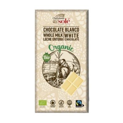 Chocolate Blanco con Yogur y Fresas SinGluten Bio 100g Chocolates Sole