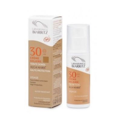 Crema Solare Viso Color Dorato SPF30 Bio 50ml Biarritz