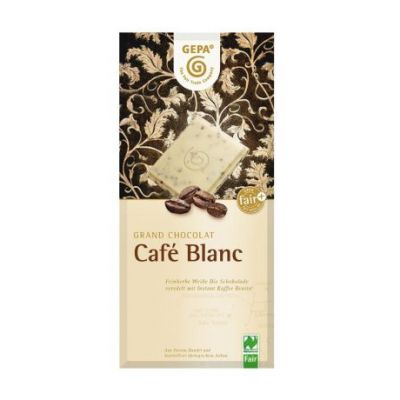 Chocolate Blanco con Trocitos de Cafe Bio 100g Gepa