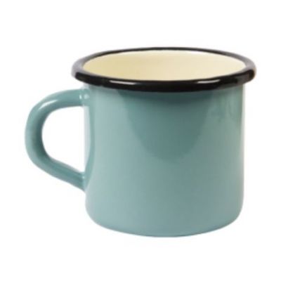 Mug en fer émaillé turquoise 1 unité Ecodis