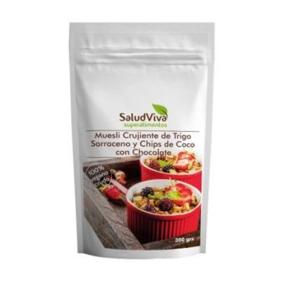 Muesli croustillant de sarrasin et chips de noix de coco au chocolat sans gluten 300g Salud Viva