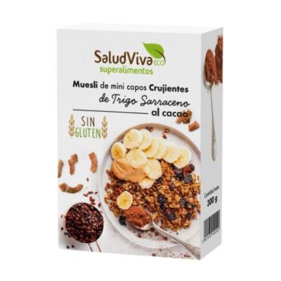 Muesli Mini Copos Crujiente Trigo Sarraceno Cacao 300gr Salud Viva
