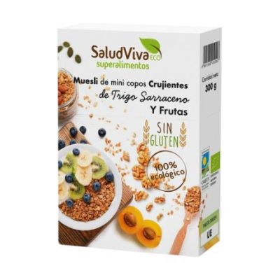 Muesli Mini Copos Crujiente Trigo Sarraceno Fruta Eco 300gr Salud Viva
