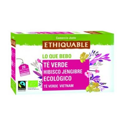 Green Tea Hibiscus and Ginger Eco 20inf Ethiquable