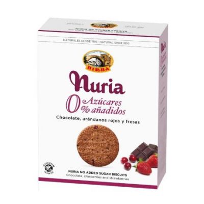 Sugar-Free Chocolate Cookies with Red Blueberries and Strawberries 270g Nuria