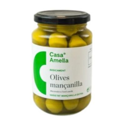 Olive Verdi Manzanilla con Nocciolo Senza Glutine Vegan 390g Casa Amella