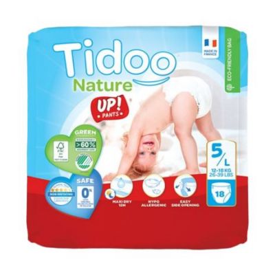 Slip per Pannolini T5 L 12-18kg Bio 18 unità Tidoo Nature