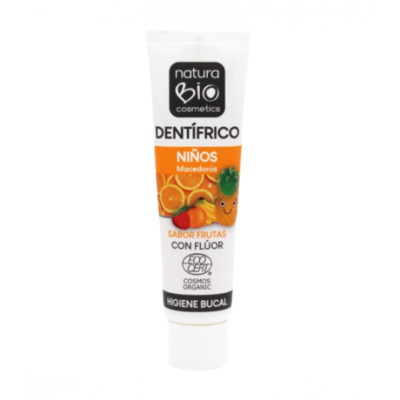 Dentifricio per Bambini al Fluoro Macedonia Eco Vegan Senza Glutine 50ml Naturabio Cosmetics