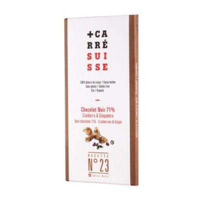 Chocolate Negro 71 Arandanos y Jengibre SinGluten Bio 100g Carre Suisse