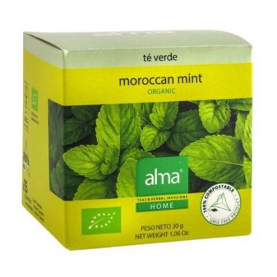 Green Tea Infusion Moroccan Mint Eco 15 Piramides Alma