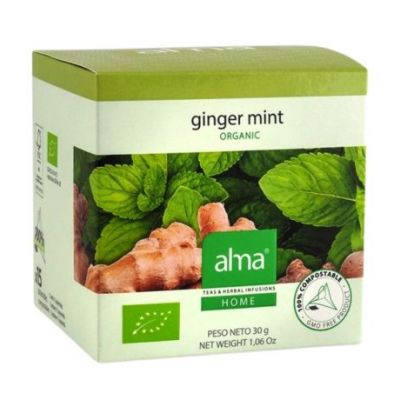 Organic Ginger Mint Herbal Tea 15 Alma Pyramids