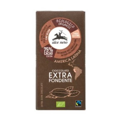 Tavoletta Cioccolato Fondente 75% Cacao Biologico 100g Alce Nero
