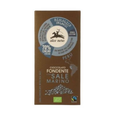 Organic Sea Salt Dark Chocolate Bar 50g Alce Nero