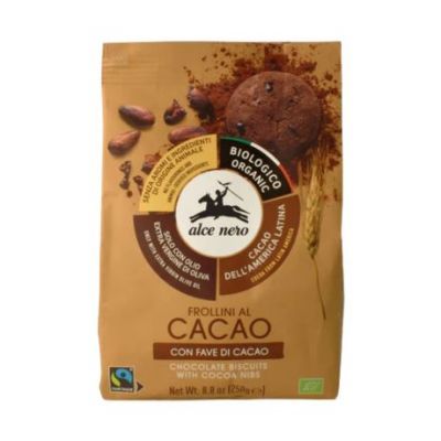 Organic Cocoa Beans Cocoa Cookies 250g Alce Nero