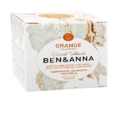 Dentifricio Arancia Vaso Vetro con Fluoro Eco Vegan 100ml Ben Anna