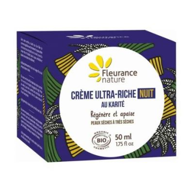 Crema notte ultra ricca di karite biologica 50 ml Fleurance Nature