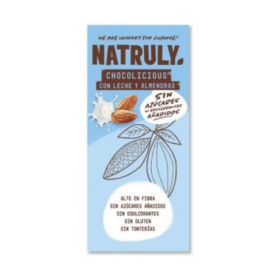 Tavoletta Chocolicious Choco Milk con Mandorle 85g Natruly