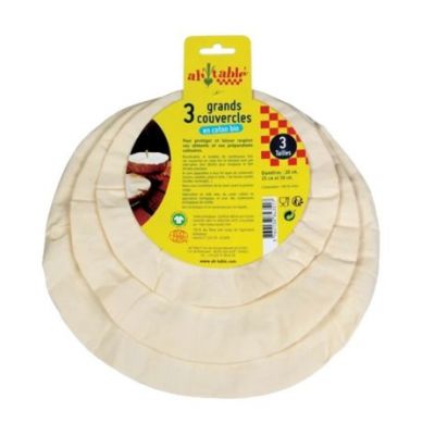 Couvre-assiette en coton biologique 3 unités 15-17-19cm Ah Table