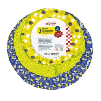 Couvre-plat en coton Org.Orchard 3 unités 20-25-30cm Ah Table