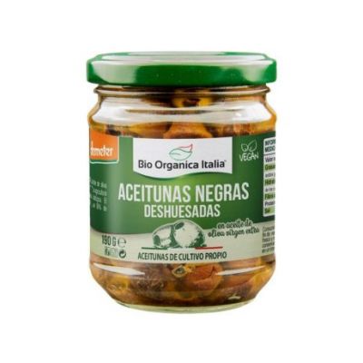 Organic Pitted Black Olives 190g Bio Organica Italia